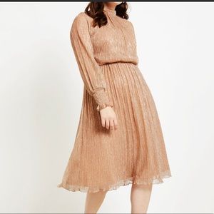 Puff Sleeve Gathered Waist Dress